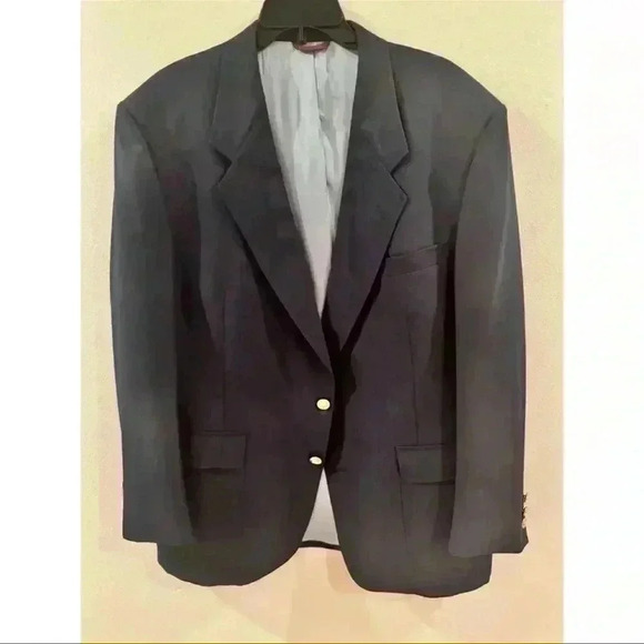 Hart Schaffner & Marx Men's Navy Blazer 44R Jack Nicklaus Gold Buttons Preppy - Picture 1 of 6